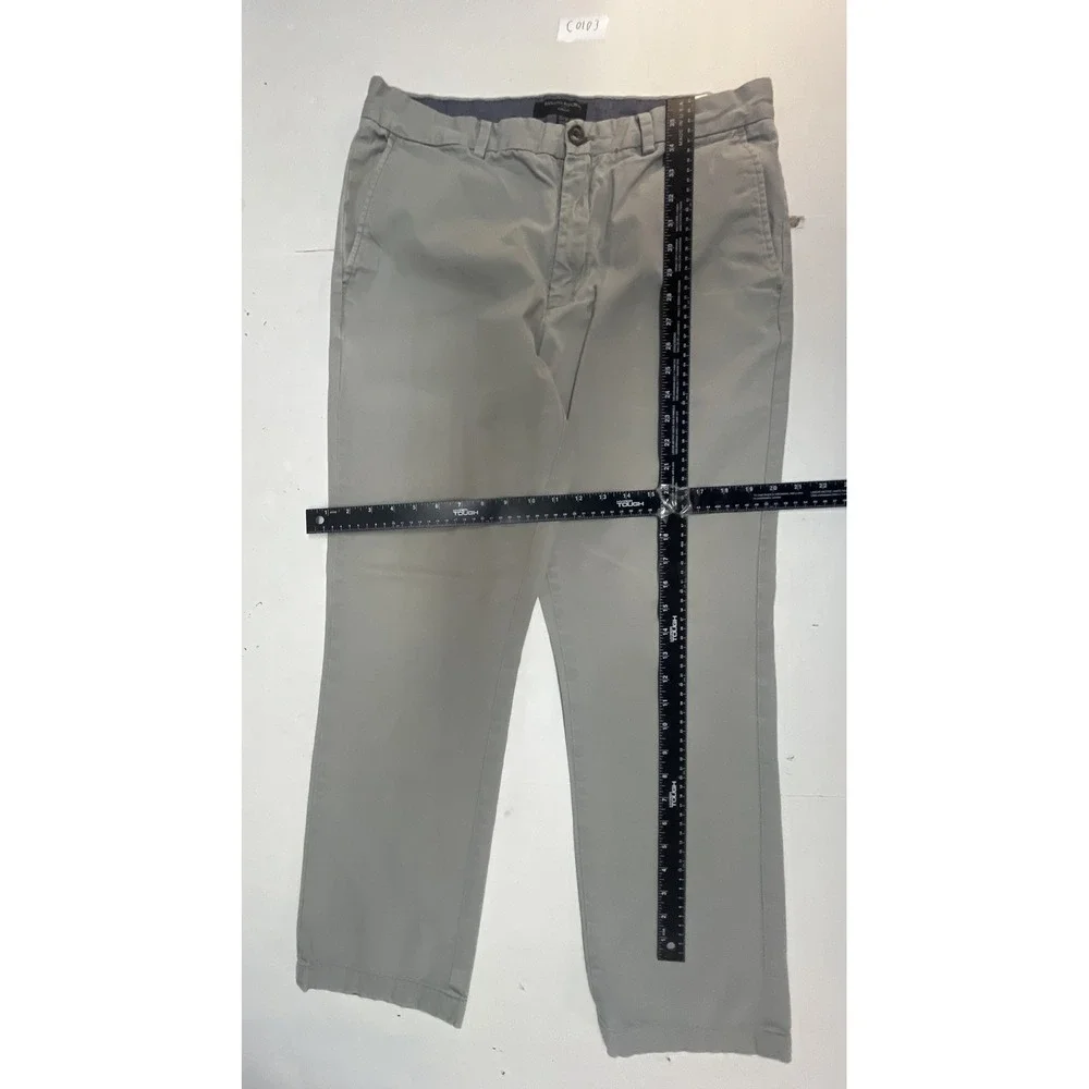 Banana Republic Aiden Slim Fit Chino Pants Mens 35x32 Light Grey Cotton Trousers